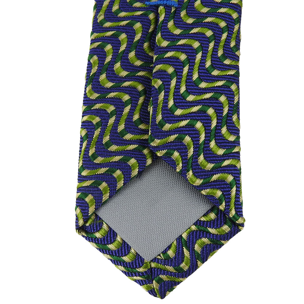 KENZO Silk Tie Navy Green Business