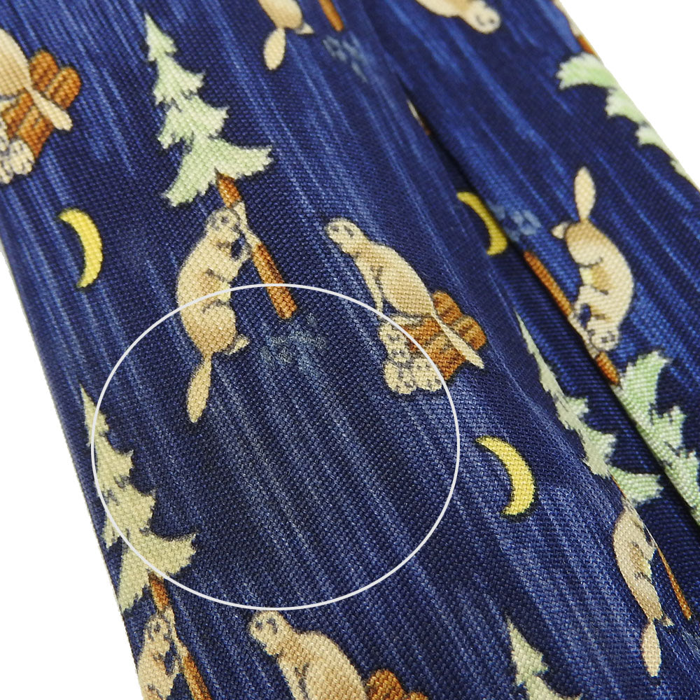 Hermes Silk Tie Navy