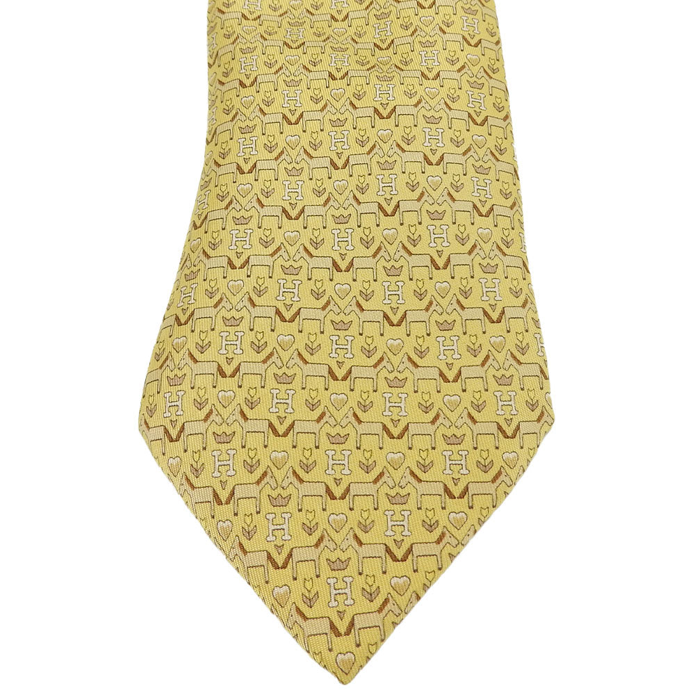 Hermes Silk Tie Yellow