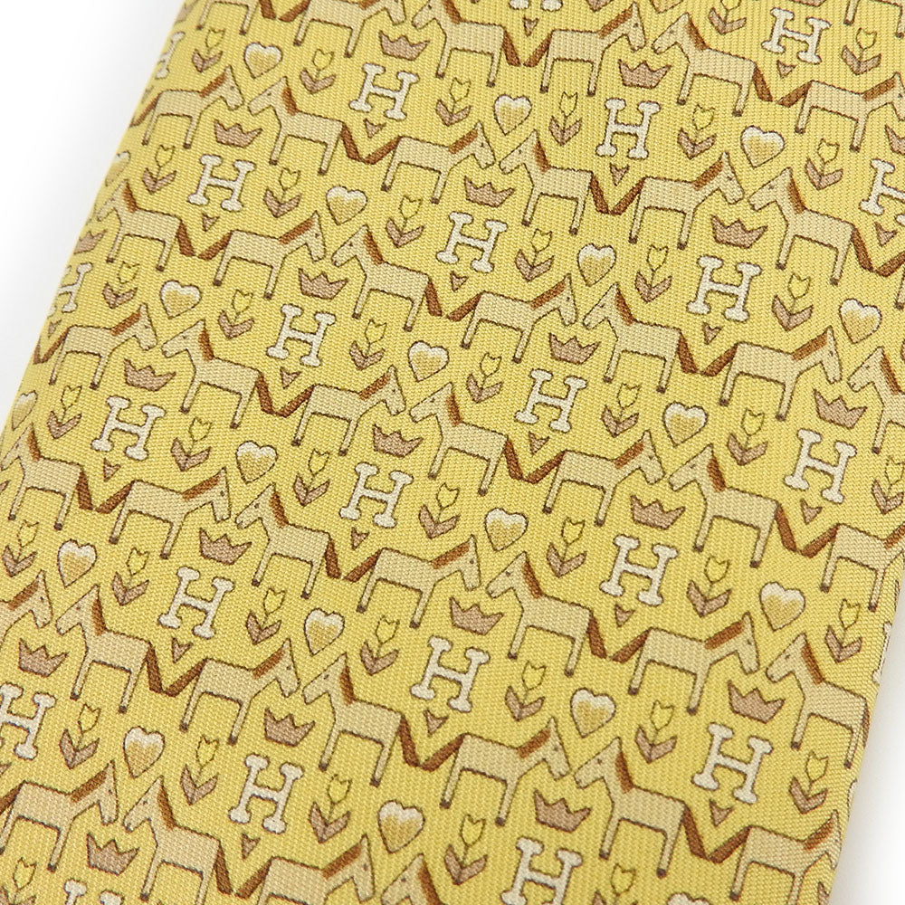 Hermes Silk Tie Yellow