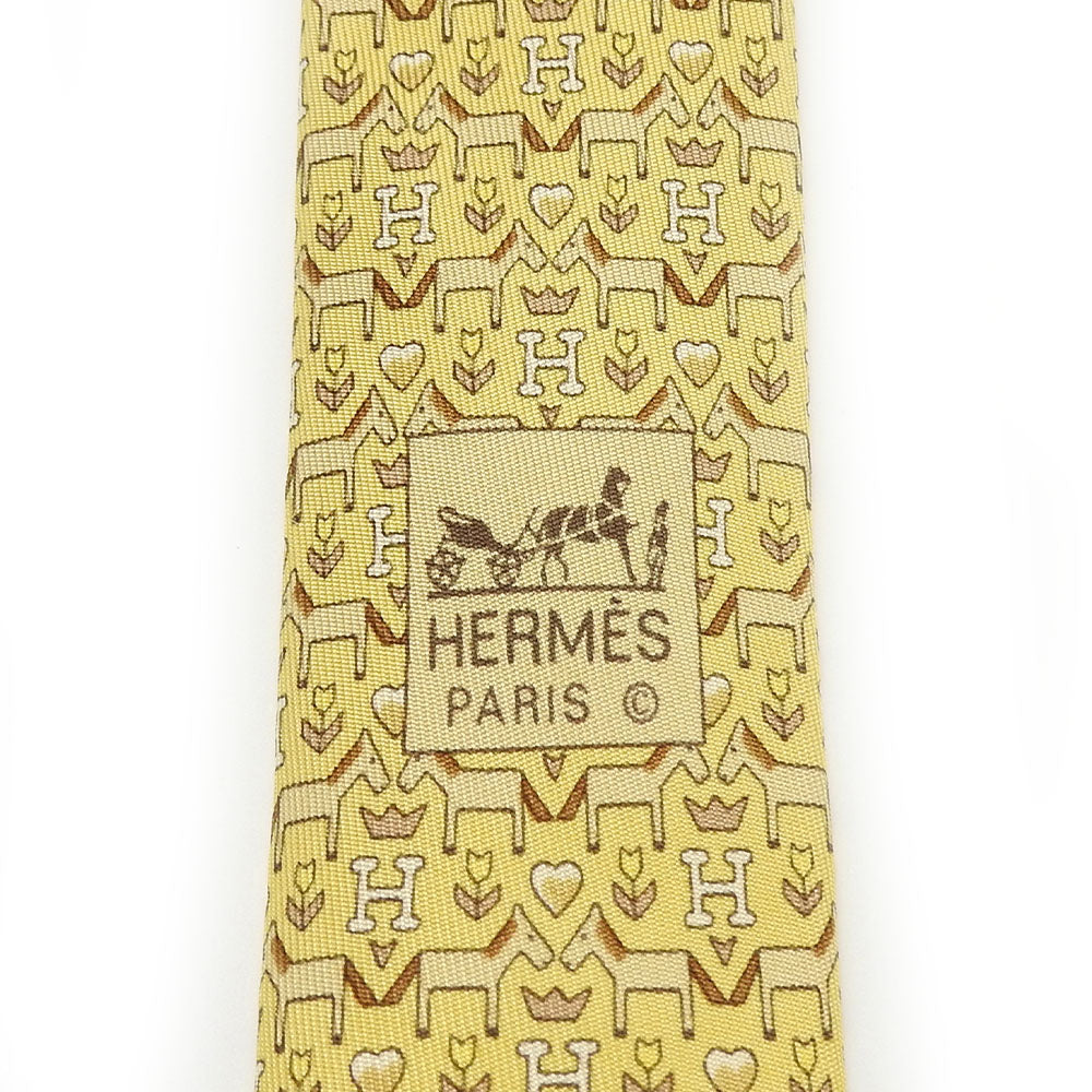 Hermes Silk Tie Yellow