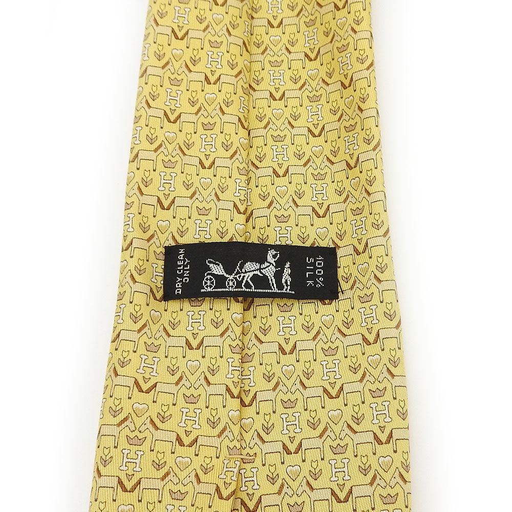 Hermes Silk Tie Yellow