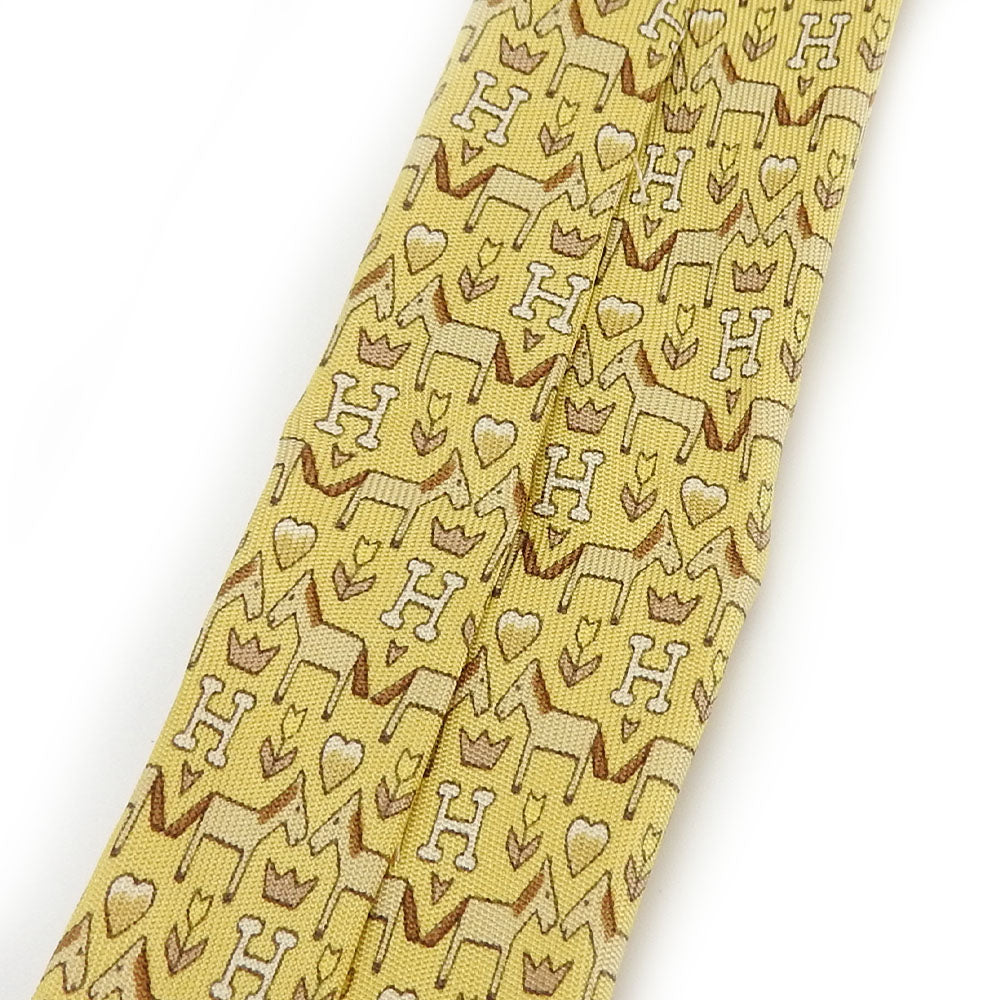 Hermes Silk Tie Yellow