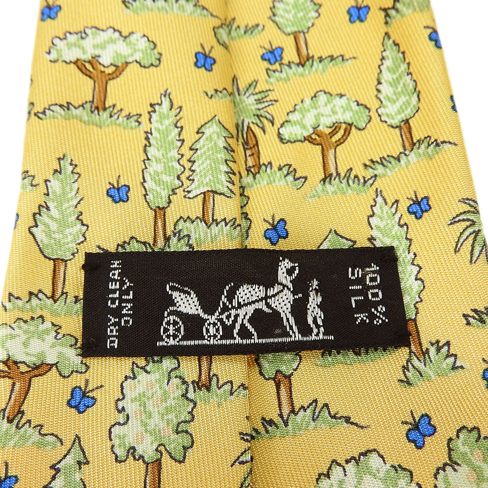 Hermes Silk Tie Yellow