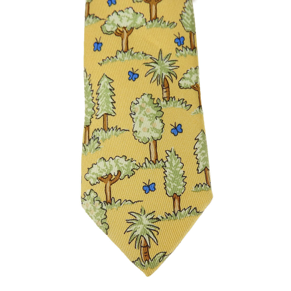 Hermes Silk Tie Yellow