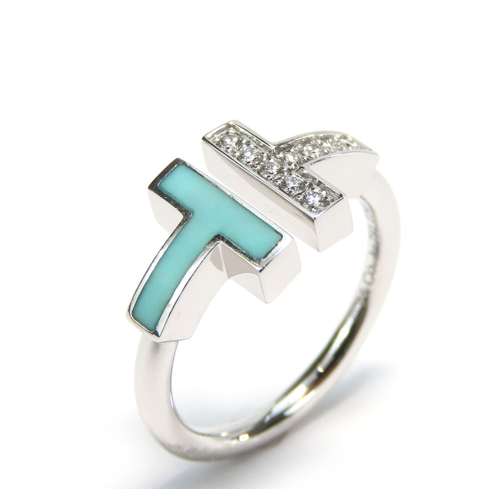 Tiffany & Co. T Wire Ring K18 White Gold Diamond