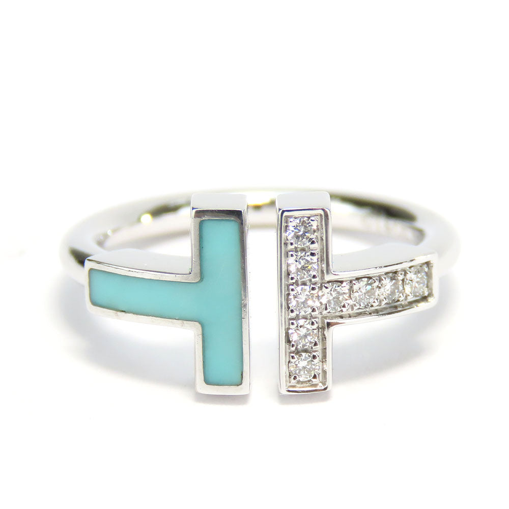 Tiffany & Co. T Wire Ring K18 White Gold Diamond