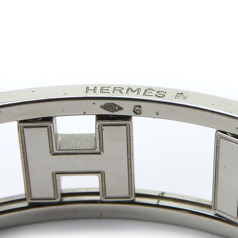 Hermes Silver Blue Reversible Bangle