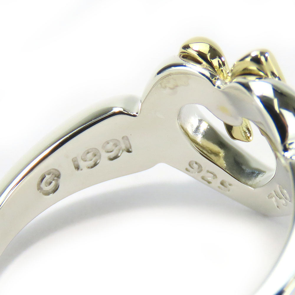 Tiffany & Co Silver 925 K18YG Heart Ribbon Ring