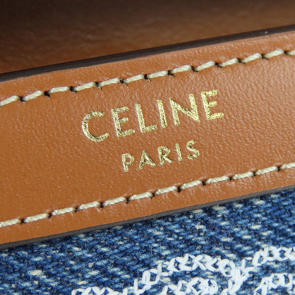 Celine Denim Leather Shoulder Bag Margo Triomphe