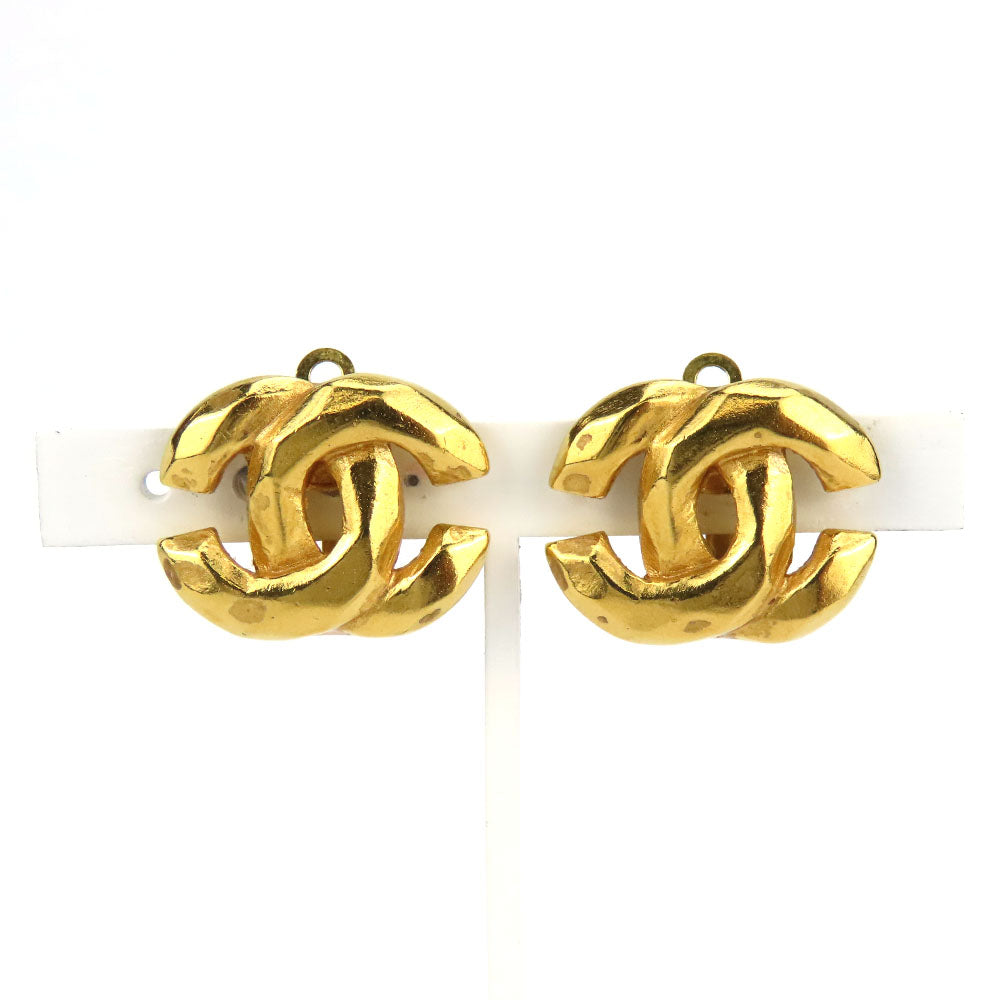 Chanel Coco Mark Gold Metal Earrings