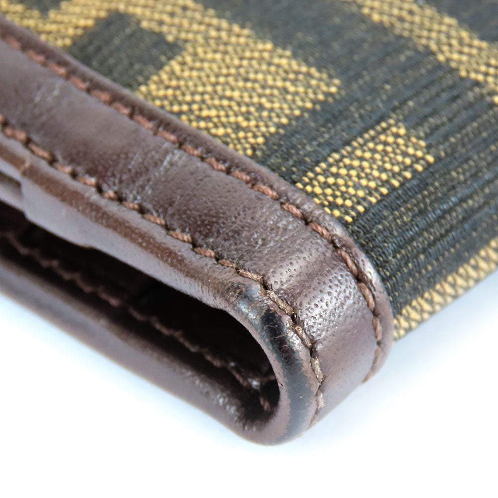 Fendi Bifold Wallet Zucca Canvas Calfskin Brown