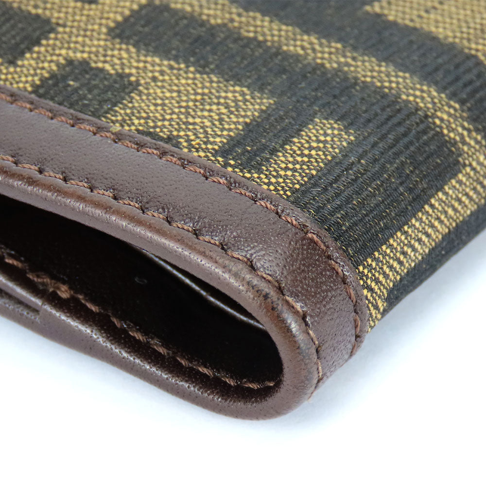 Fendi Bifold Wallet Zucca Canvas Calfskin Brown