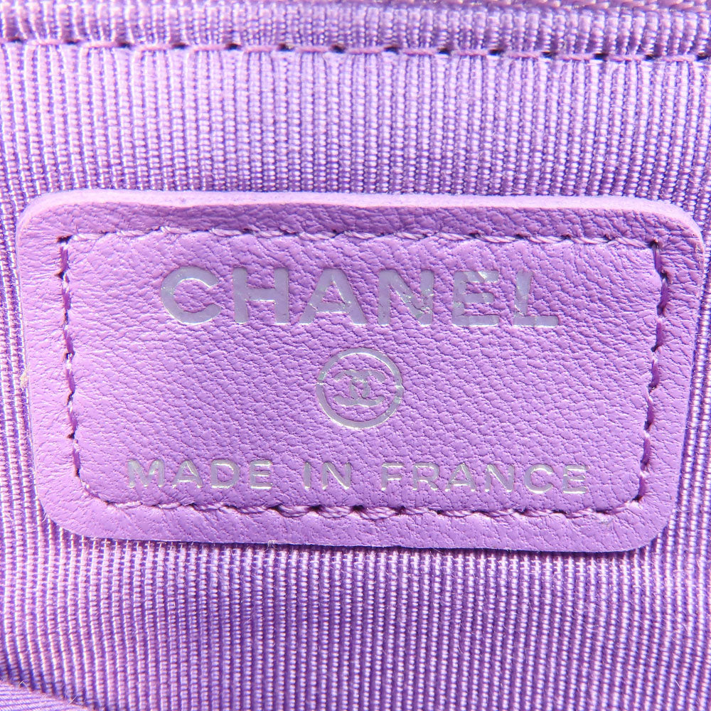 Chanel Lambskin Shoulder Bag Matrasse Purple