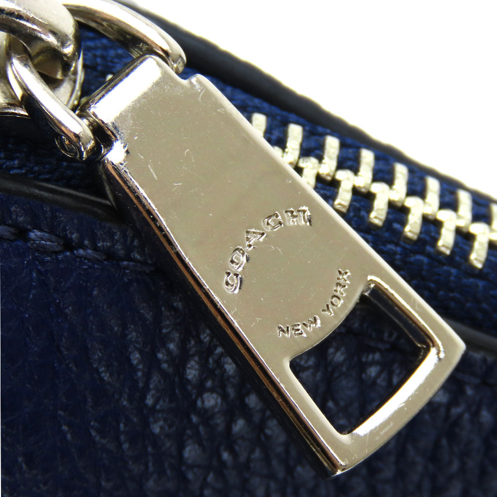 USED COACH Leather Shoulder Bag F80643 Navy