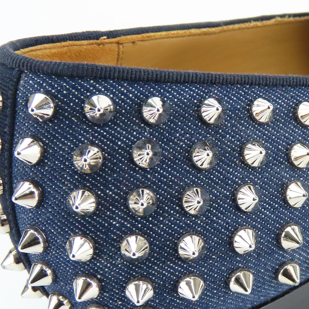 Christian Louboutin Denim Metal Studded Loafers