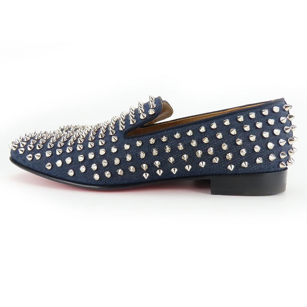 Christian Louboutin Denim Metal Studded Loafers