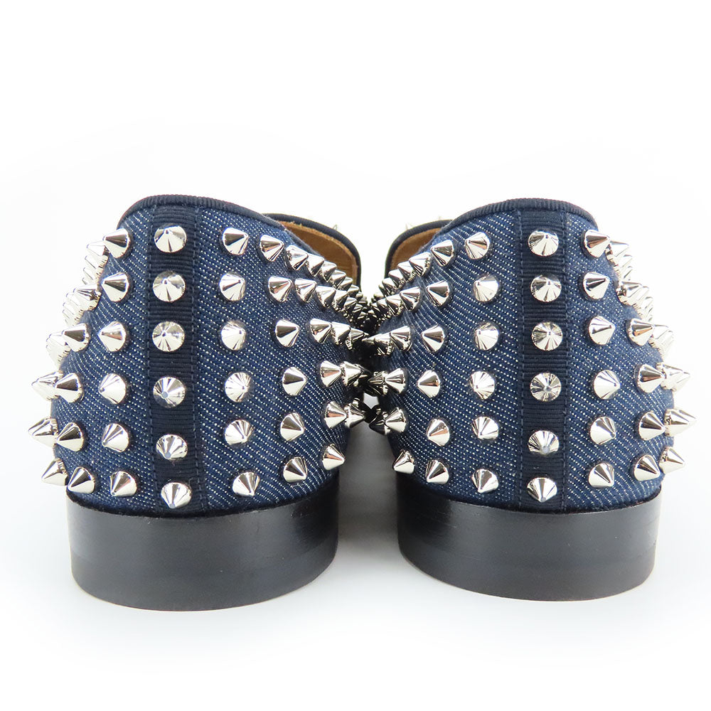 Christian Louboutin Denim Metal Studded Loafers