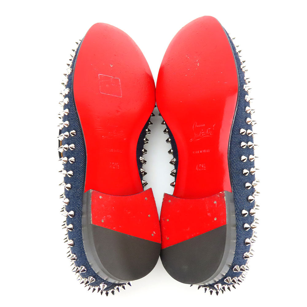 Christian Louboutin Denim Metal Studded Loafers