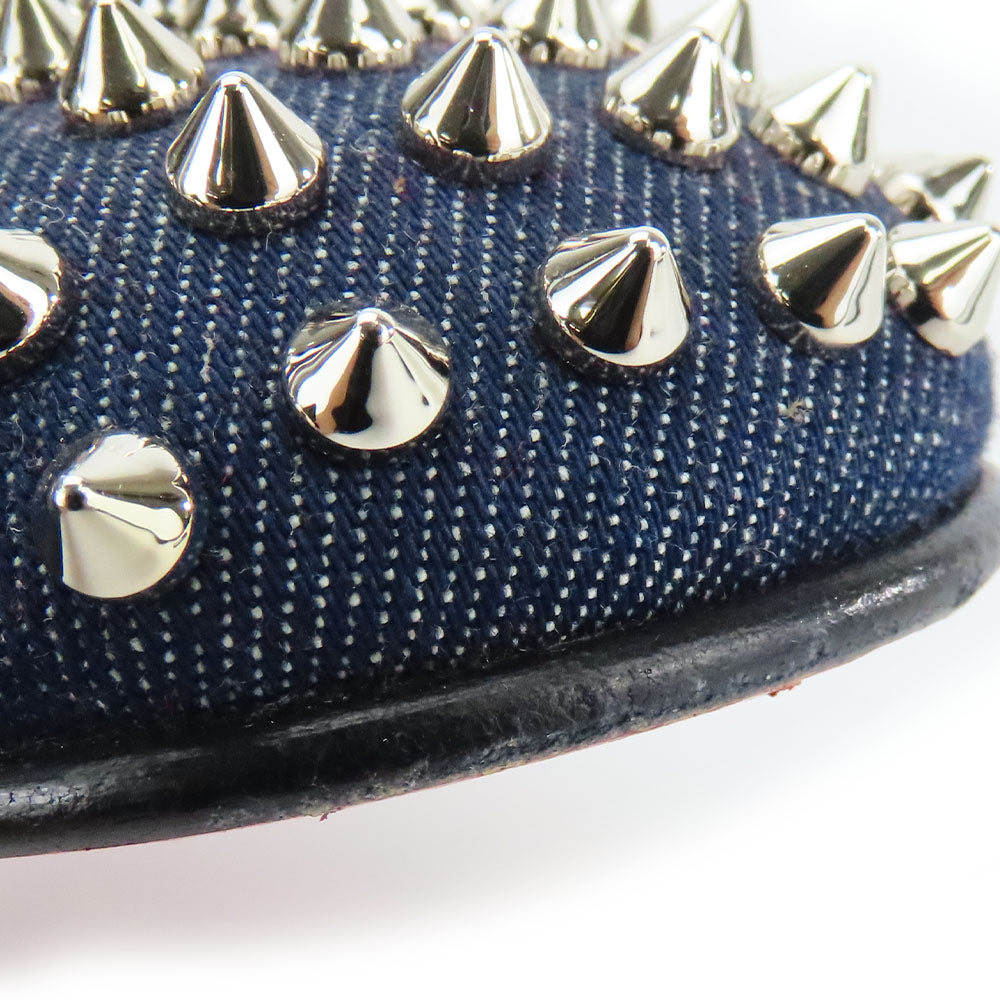 Christian Louboutin Denim Metal Studded Loafers