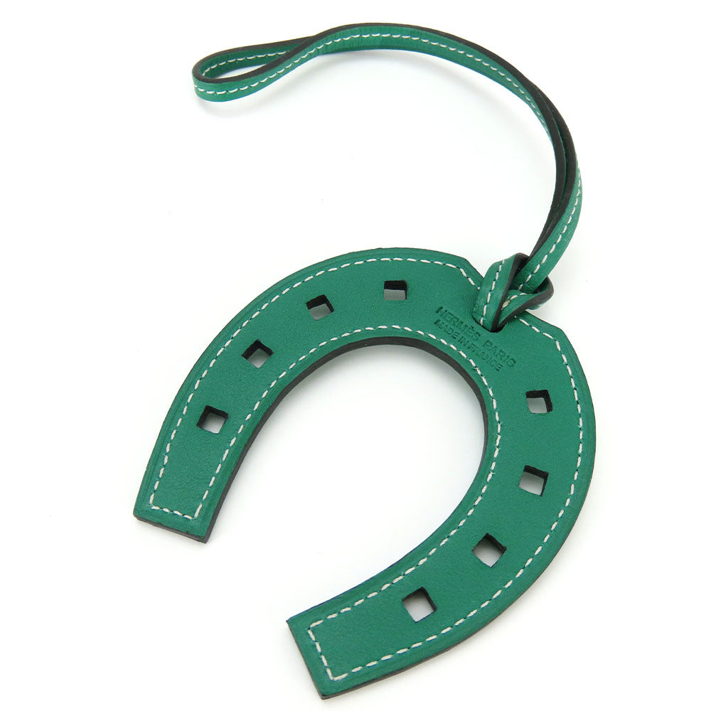 Hermes Bag Charm Paddock Cheval Swift Green Horseshoe