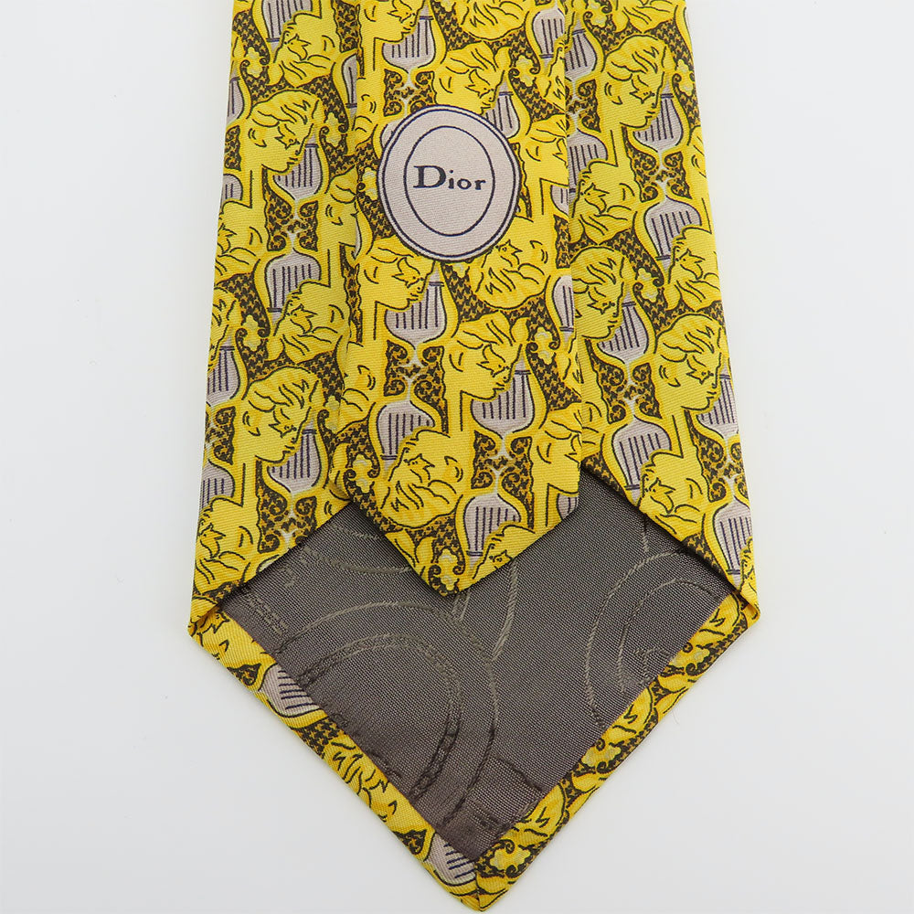 Christian Dior Silk Tie Yellow