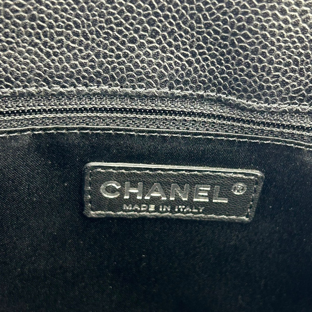 Chanel Caviar Skin Tote Bag Black Chain