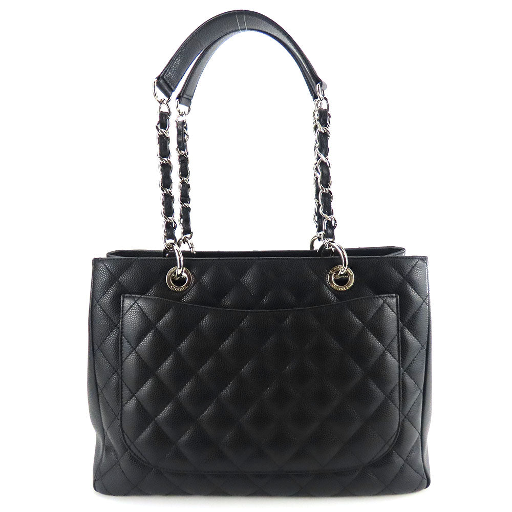 Chanel Caviar Skin Tote Bag Black Chain