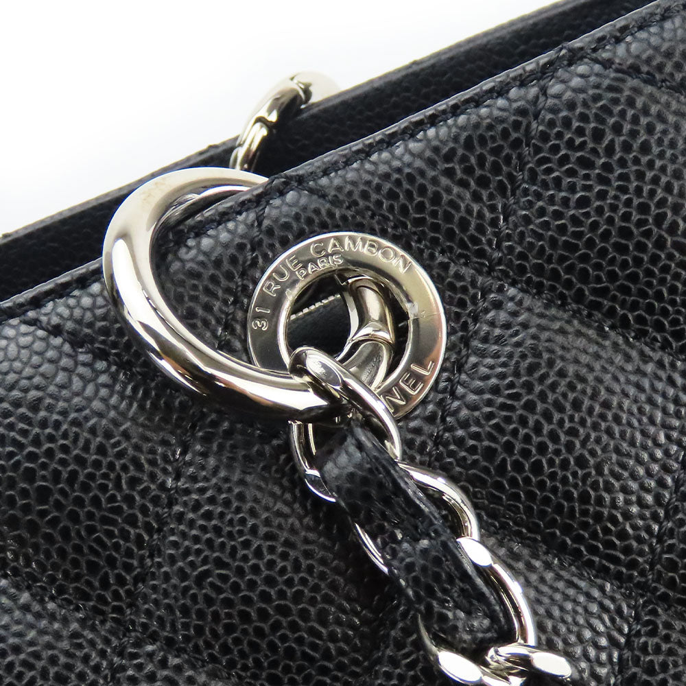 Chanel Caviar Skin Tote Bag Black Chain