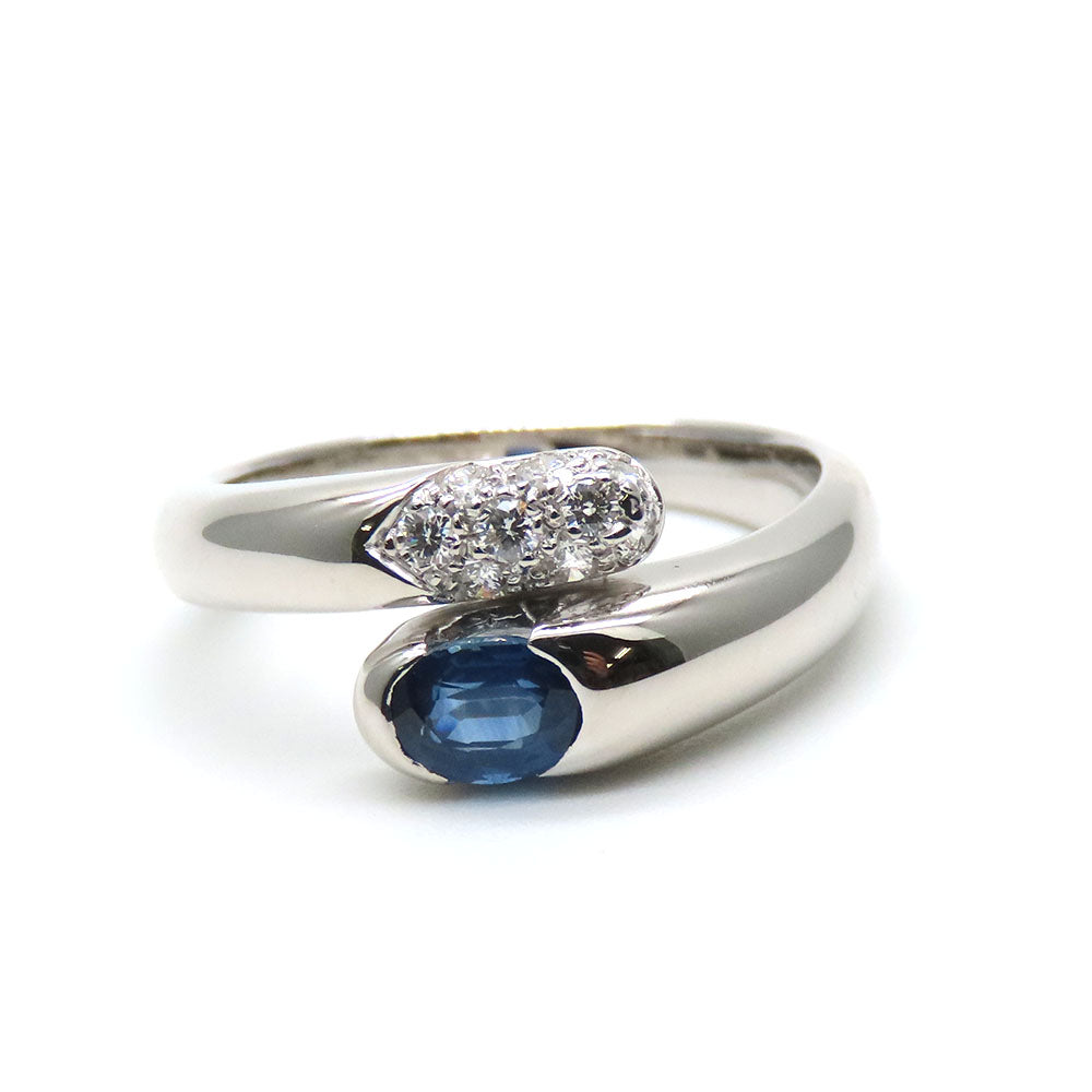 Bvlgari K18WG Diamond Sapphire Ring