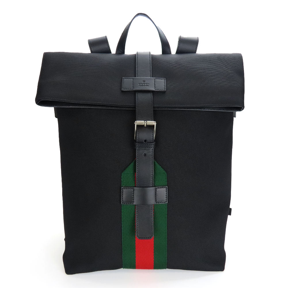 GUCCI Jacquard Nylon Leather Backpack 619749