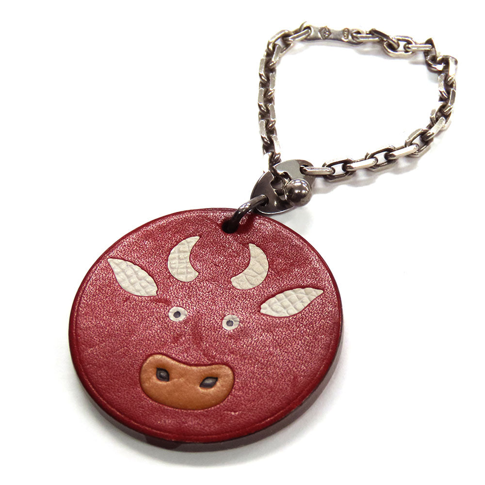 Hermes Leather Silver925 Red Animal Bag Charm