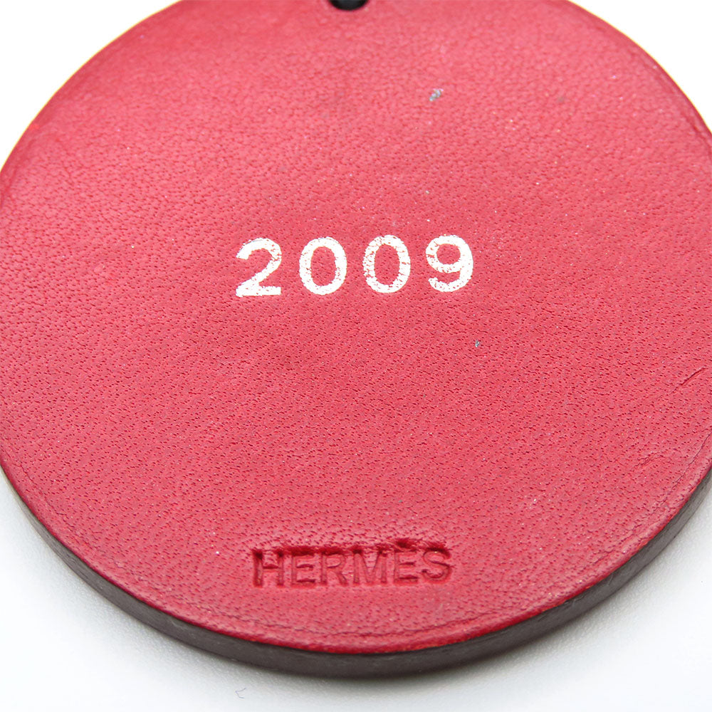 Hermes Leather Silver925 Red Animal Bag Charm