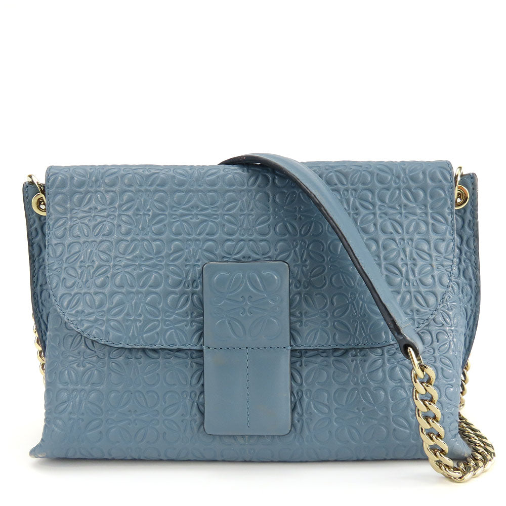 Loewe Anagram Leather Shoulder Bag Blue