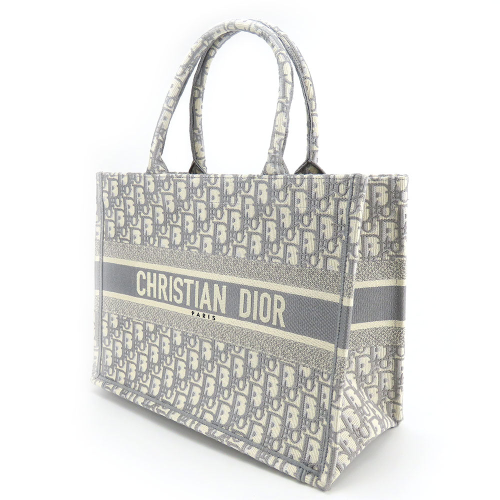 Christian Dior Canvas Tote Bag Medium Oblique