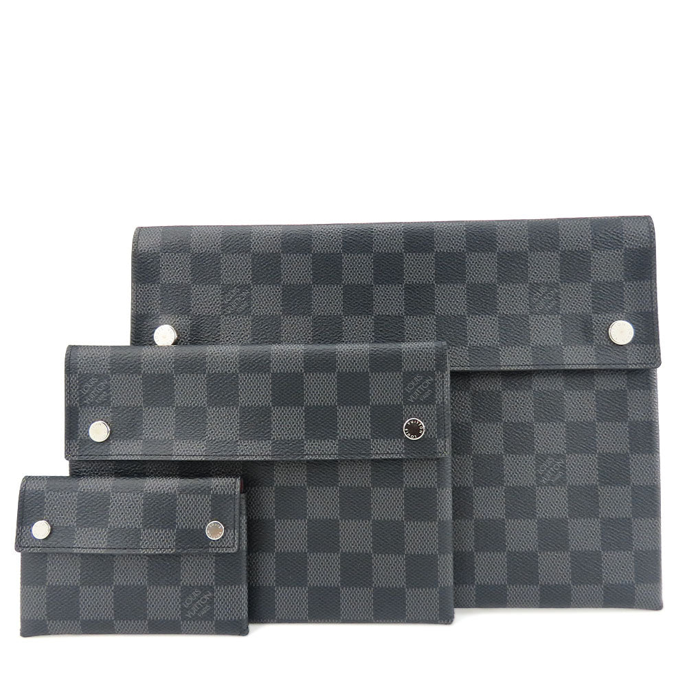 Louis Vuitton Damier Graphite Alpha Triple Pouch Clutch