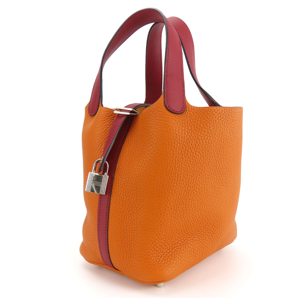 Hermes Picotin Rock 18 PM Handbag Orange