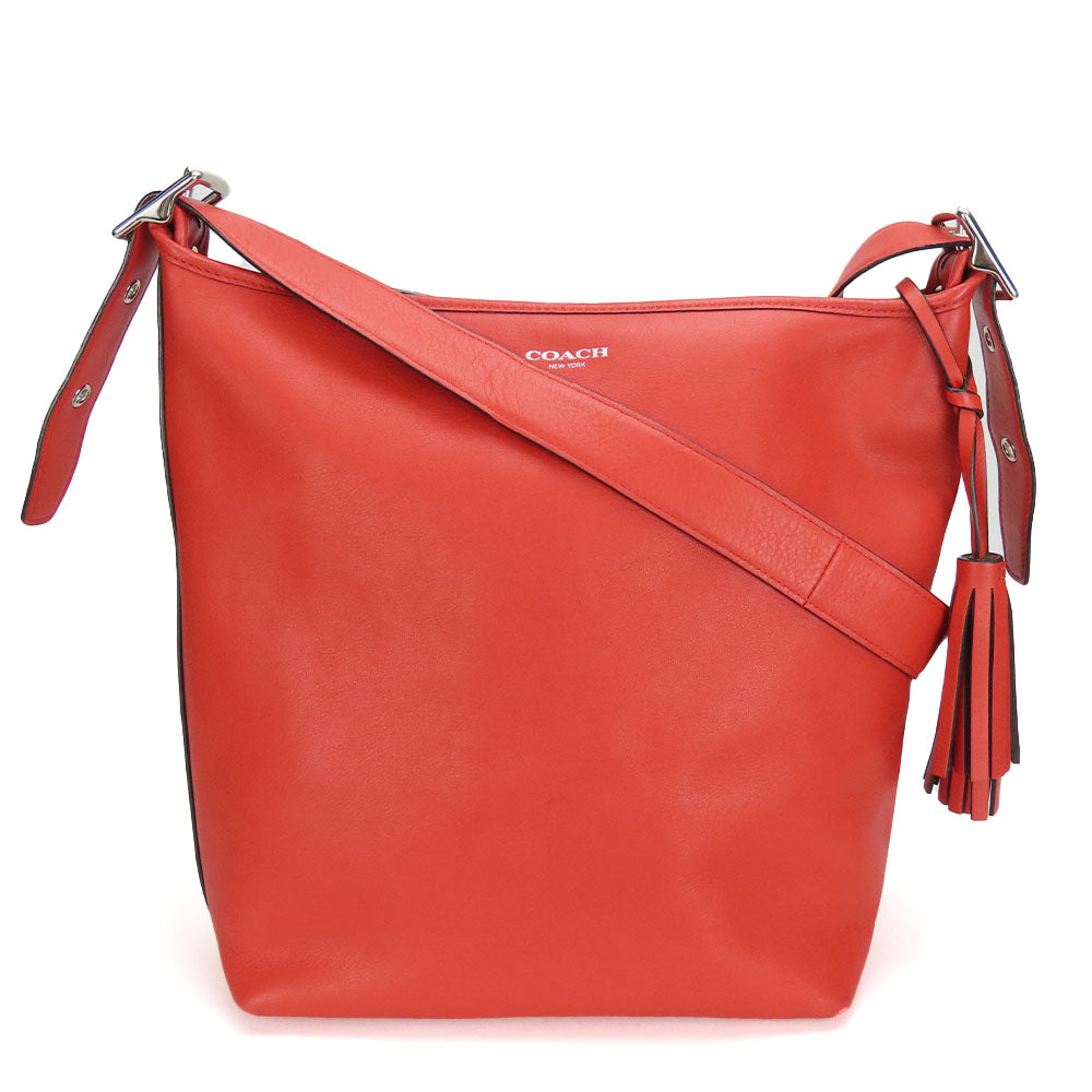 Coach Leather Shoulder Bag 19889 Red