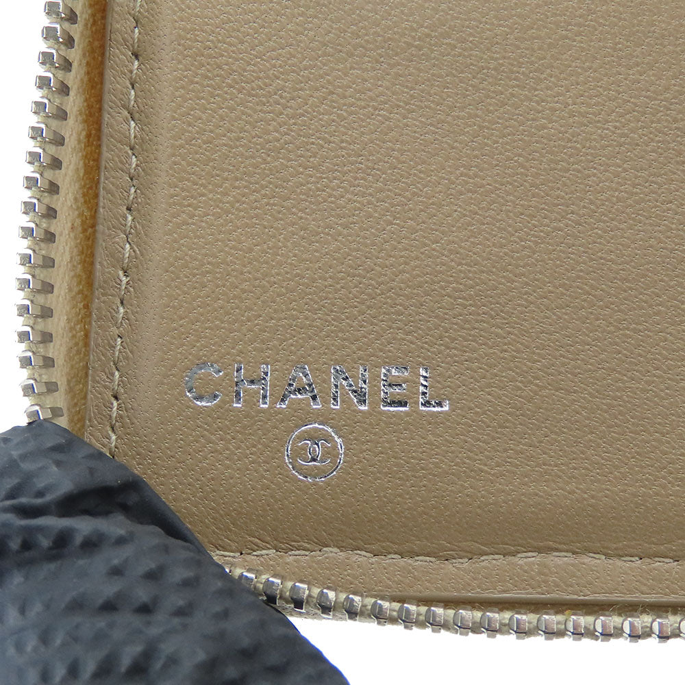 Chanel Bifold Wallet Lambskin Black Beige