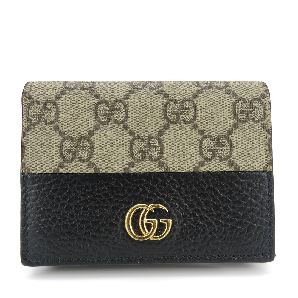 GUCCI Bifold Wallet GG Supreme Canvas Leather