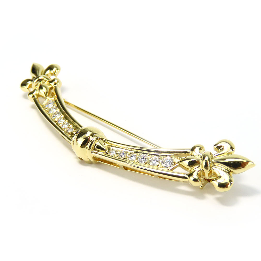 MIKIMOTO K18YG Diamond Brooch