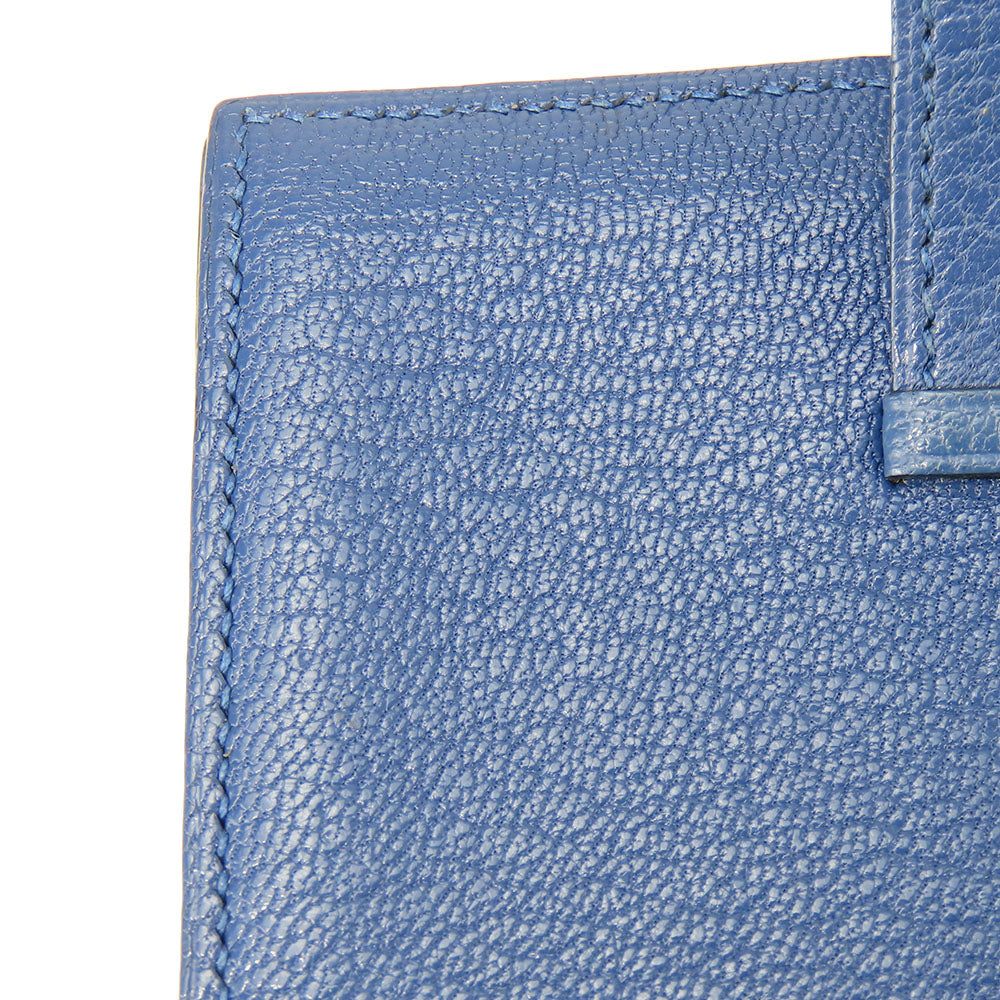 Hermes Card Case Chevre Blue