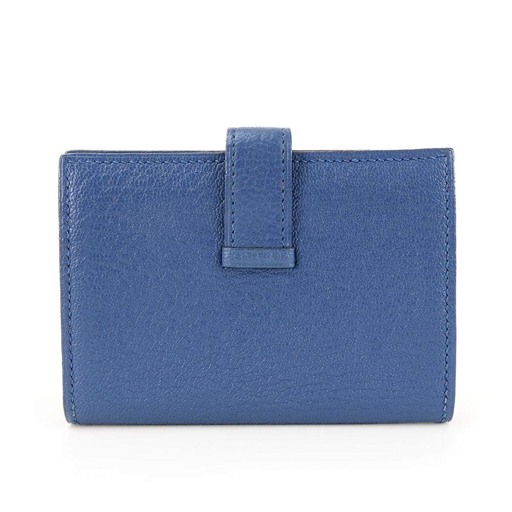 Hermes Card Case Chevre Blue