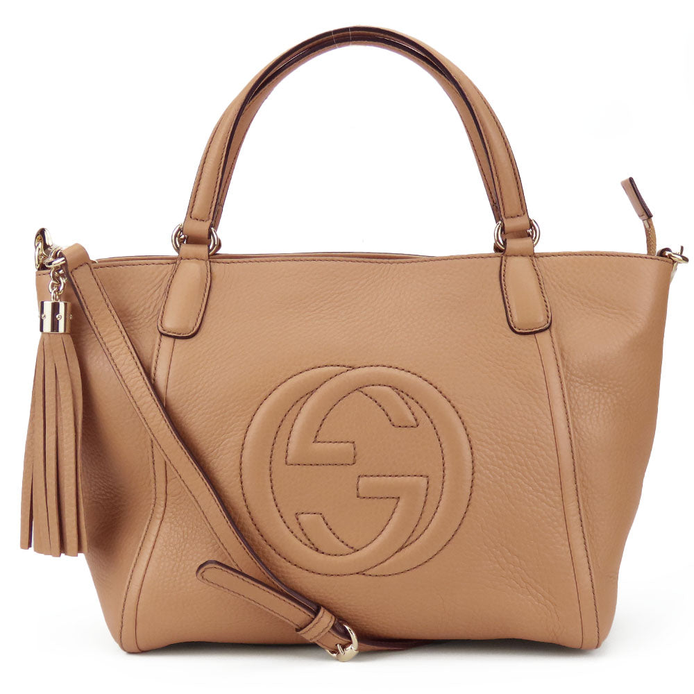 GUCCI Soho Leather Handbag 2WAY Shoulder Bag