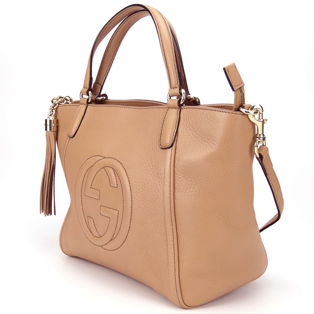 GUCCI Soho Leather Handbag 2WAY Shoulder Bag