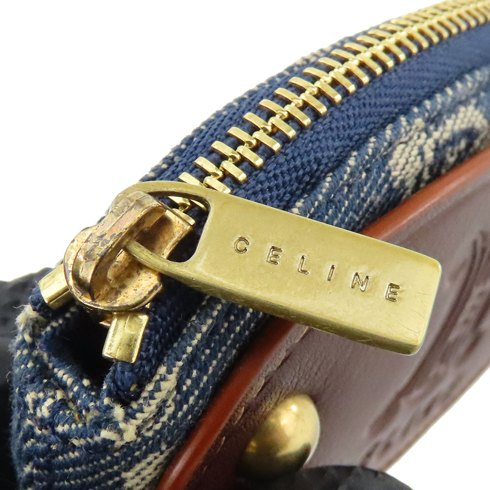 Celine Denim Leather Coin Case Key Ring