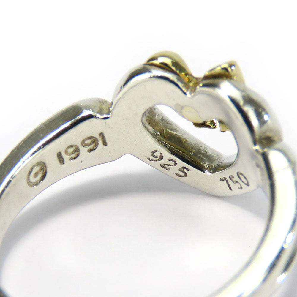 Tiffany & Co Silver 925 K18YG Heart Ribbon Ring