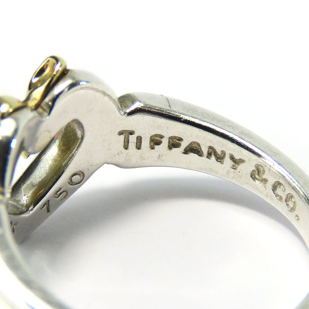 Tiffany & Co Silver 925 K18YG Heart Ribbon Ring