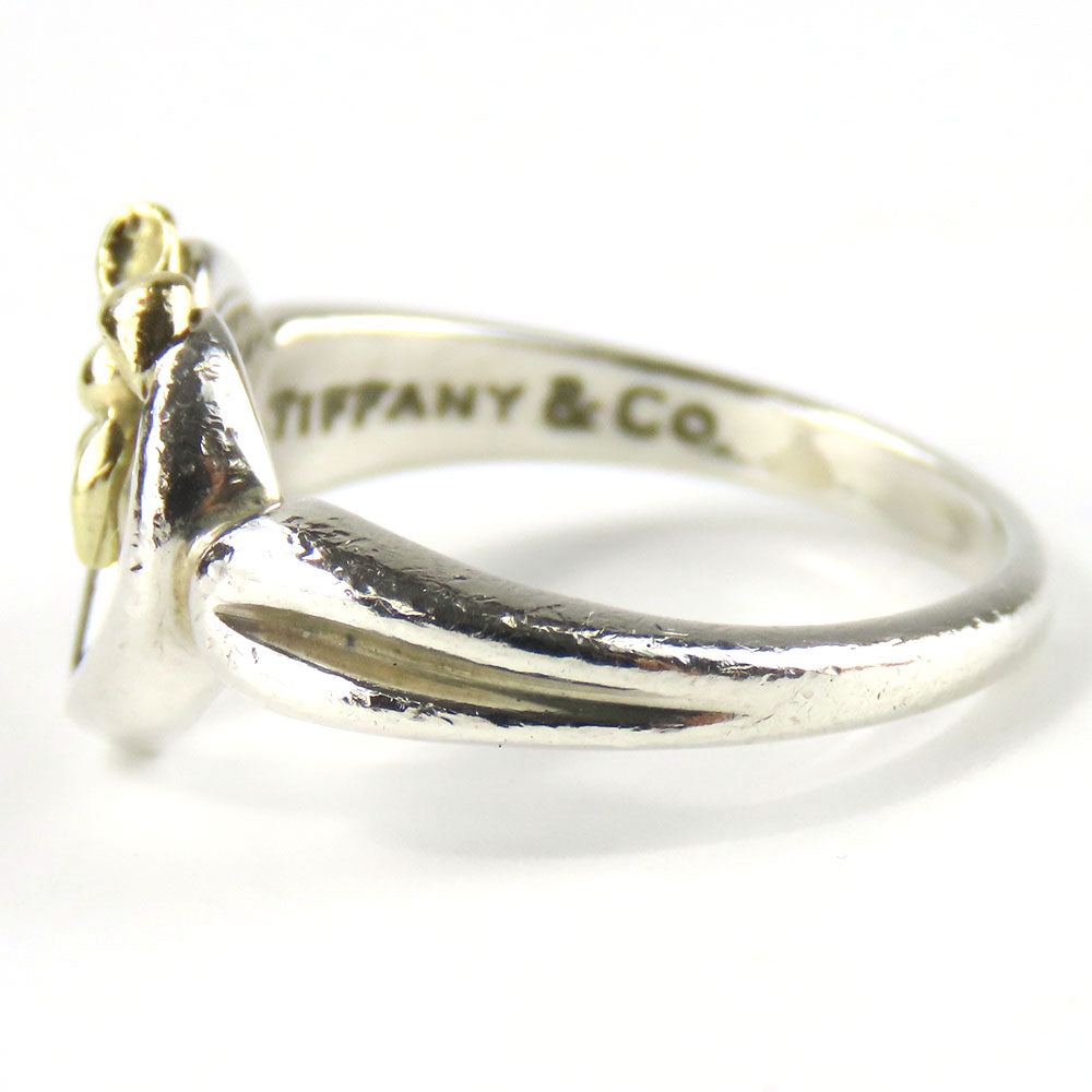 Tiffany & Co Silver 925 K18YG Heart Ribbon Ring