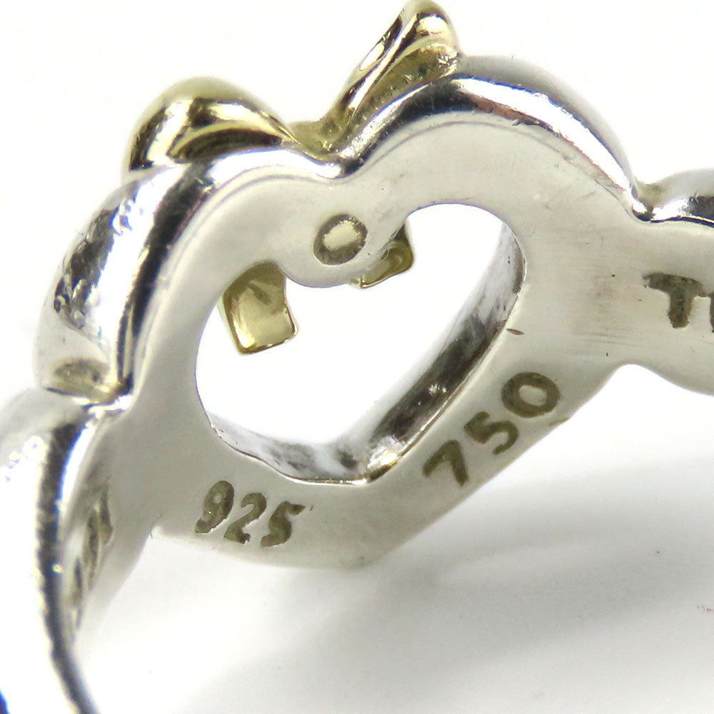 Tiffany & Co Silver 925 K18YG Heart Ribbon Ring